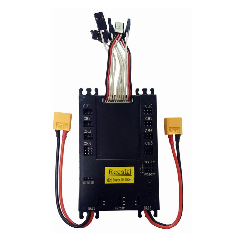 RCCSKJ 2103 MINI Power DP UBEC DISTRIBUTOR s výkonným správcom 20AUBEC pre diaľkový spínač Servo Servo Power Distribution Plynové lietadlo