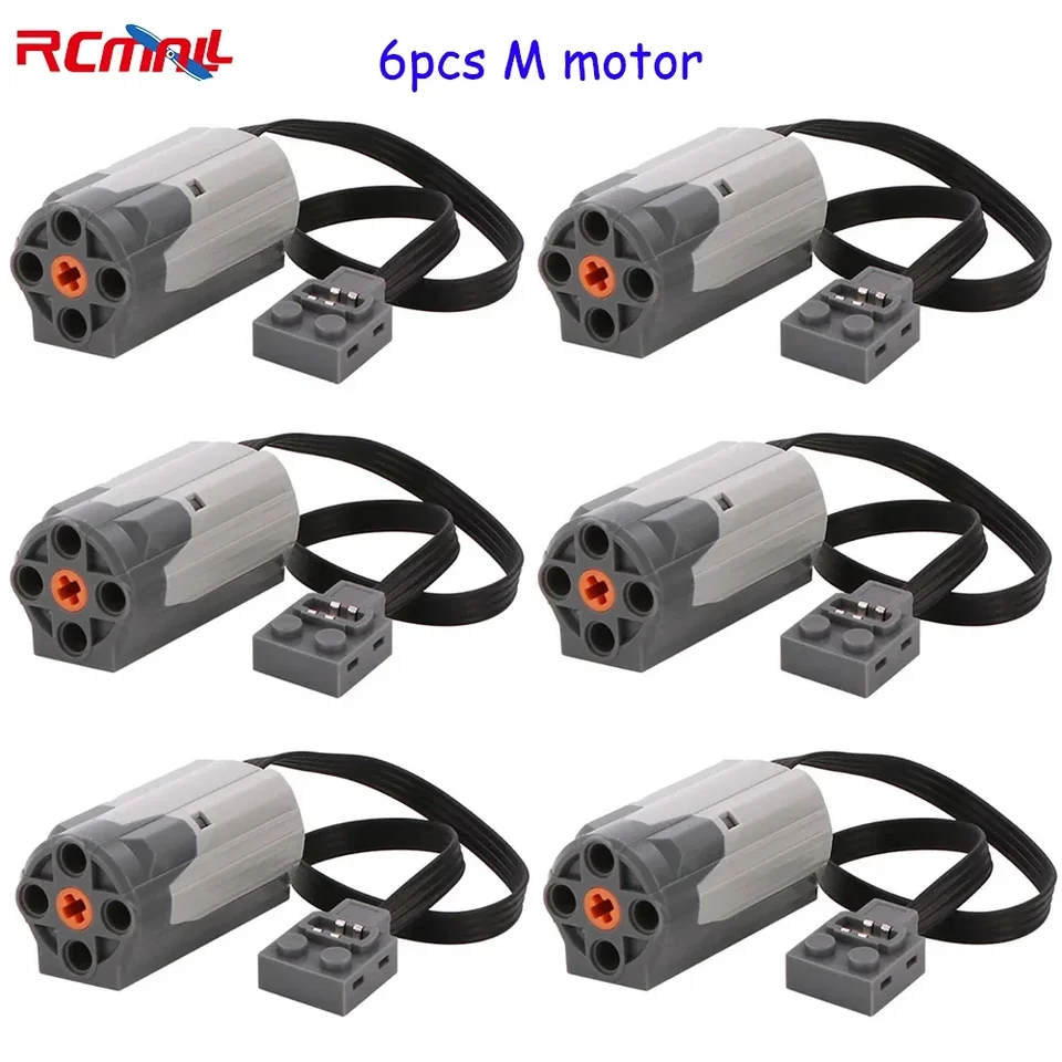 RCMall 6pcs 8883 M Motor Funkcie Funkcie dielov stavebné bloky kompatibilné s LEGOEDS MOC Technology PF Blocks