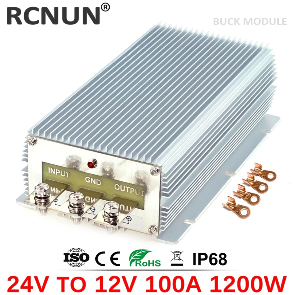 Rcnun High Power 24V až 12V 85A 100A Krok DC DC napätie prevodníka 24V-12V Buck Modul 1200W Solárne napájacie napájanie CE ROHS