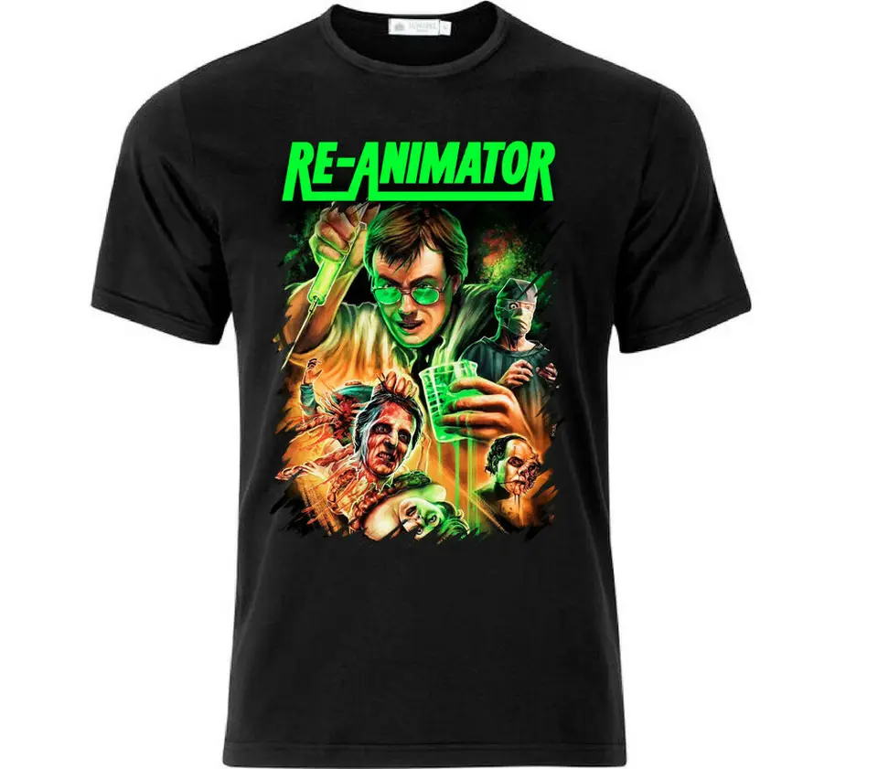 Re-animimátor kultový horor film T tričko čierny