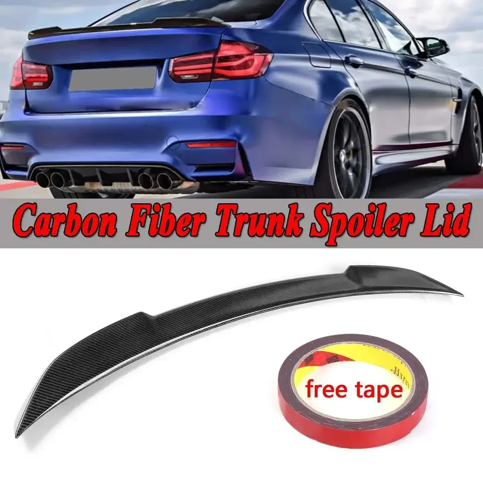 Real Carbon Fiber Car zadný kufrový kmeň topánok krídla pery pre BMW F80 M3 2015-2018 F30 330I 340I 2013-2018