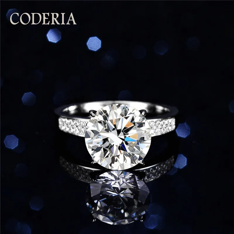 Real Moissanite 5 Carat 14k White Gold Wedding Rings for Women 925 Sterling Silver Silver High Jewelry Eternity Band zásnubné prstene
