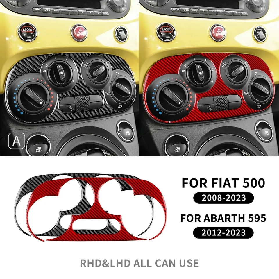 Real Soft Carbon Fiber pre Fiat 500 2008 2009 2010 2011 Abarth 595 2012 2013 2014 2015 2016 2017 2018-2023 Abarth 695 2017-2023