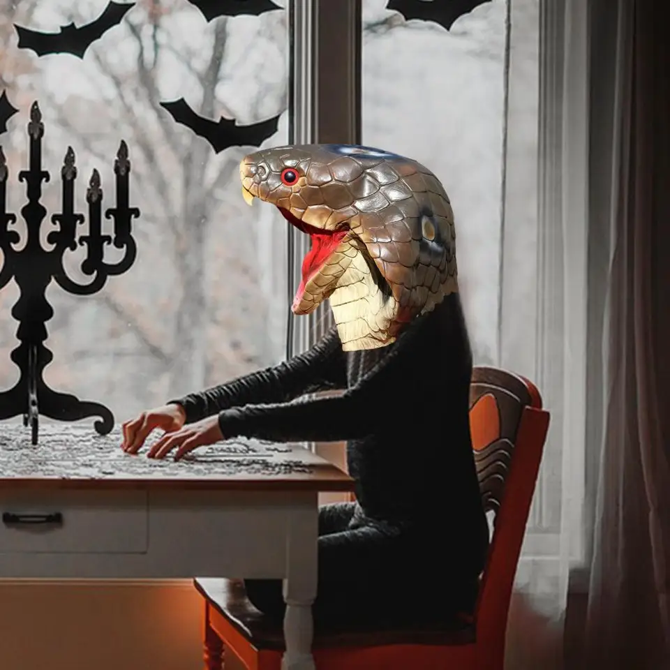 Realistická hadí hlava Masque nadšenca masque realistická maska ​​Masque pre Halloween Cosplay karnevalové večierky pre had