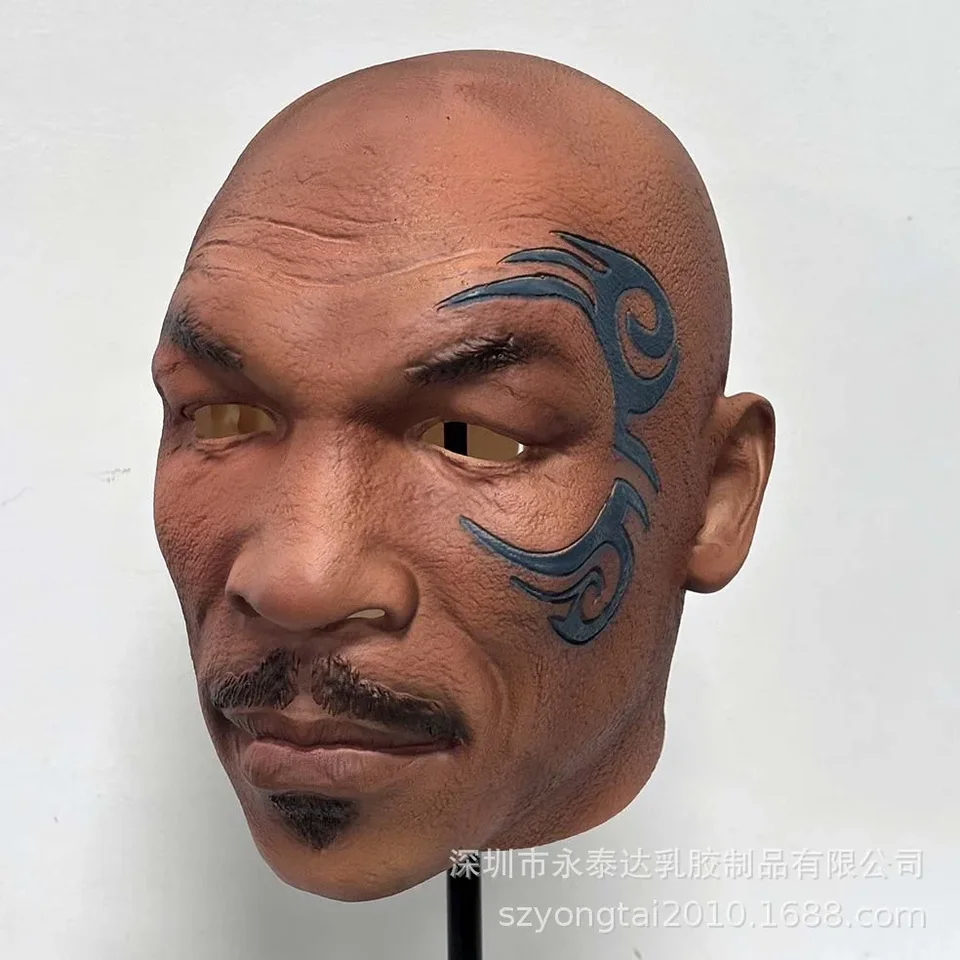 Realistická Mike Tyson Mask prilba Halloween Box Champion Fanúšikov
