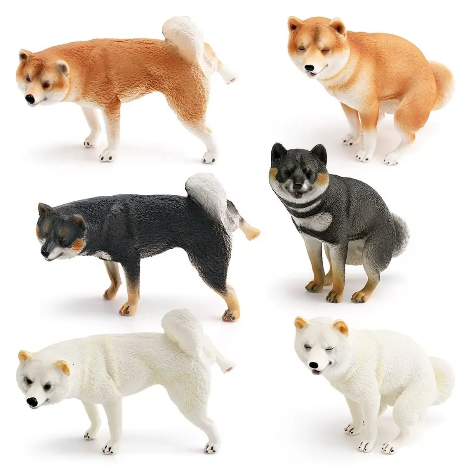 Realistická shiba inu figurín mops simulácia simulácie psov zvierací modely ozdoby