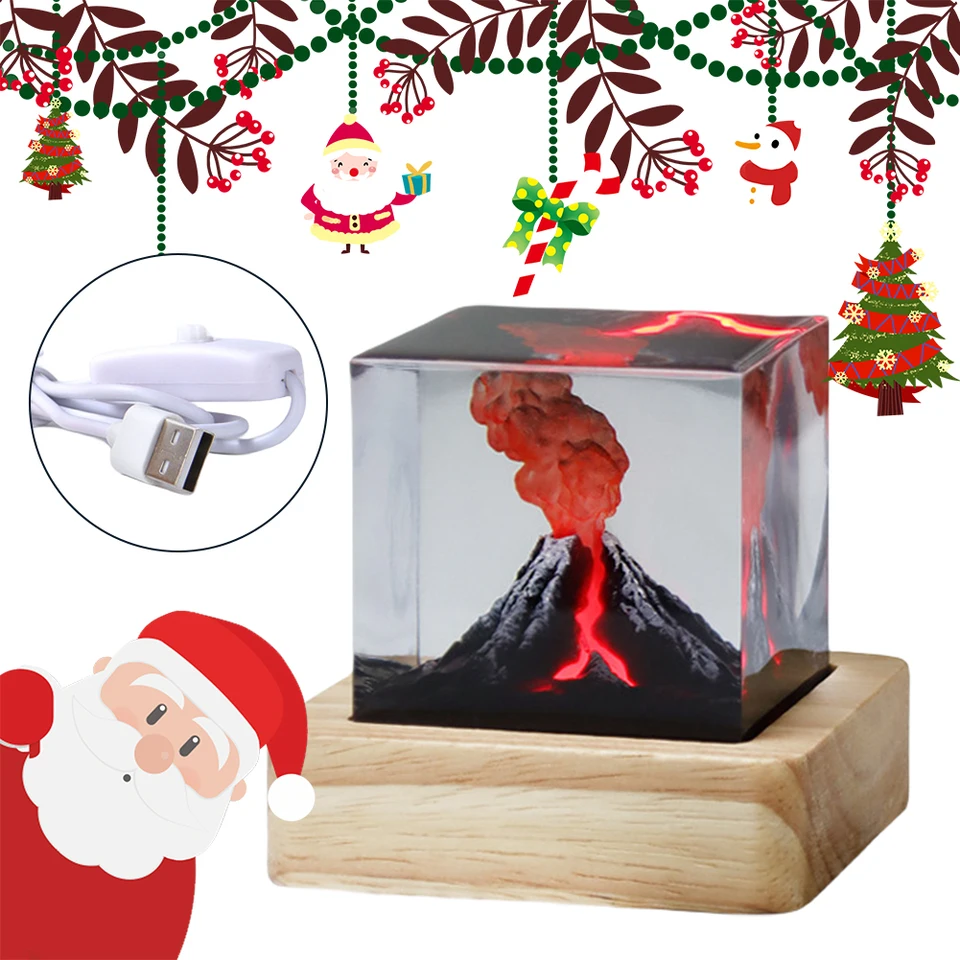Realistická sopečná erupcia nočné svetlo USB simulovaná sopka erupcia erupcia Light Volcano Lava Lamp pre domácu obývaciu izbu dekor