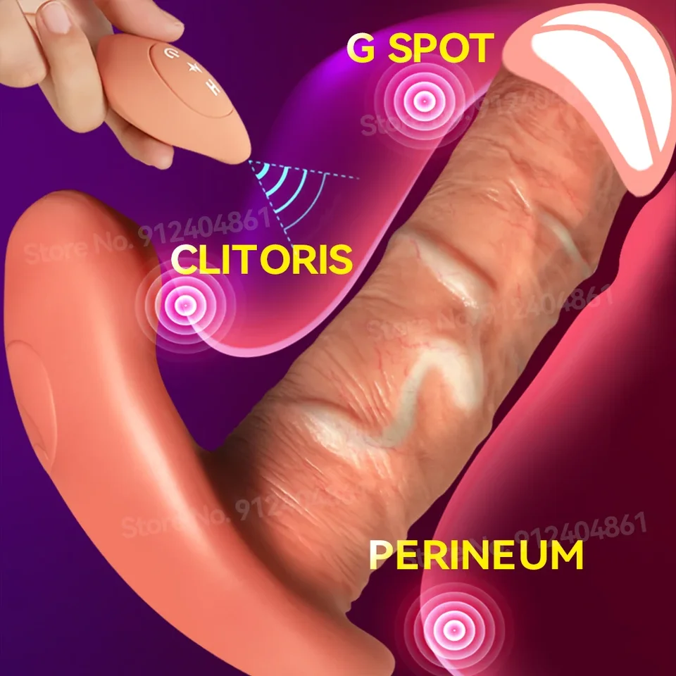 Realistické dildo vibrátor G Spot Wireless Control Nositeľné teleskopické vibračné vykurovacie stimulátor erotické hračky pre ženy