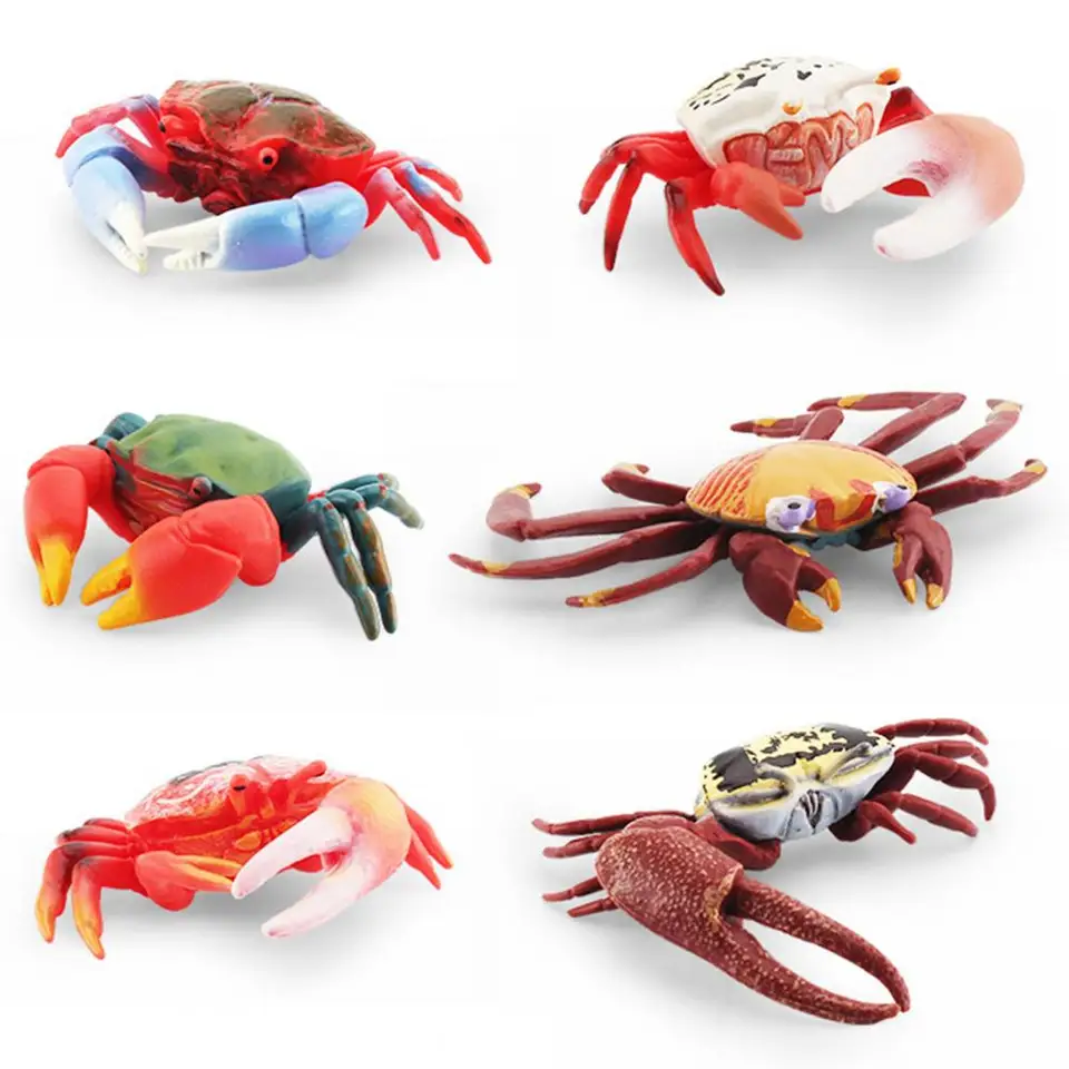 Realistické okrasné morské životy krabie socha modelu stolová plocha PVC Model krab