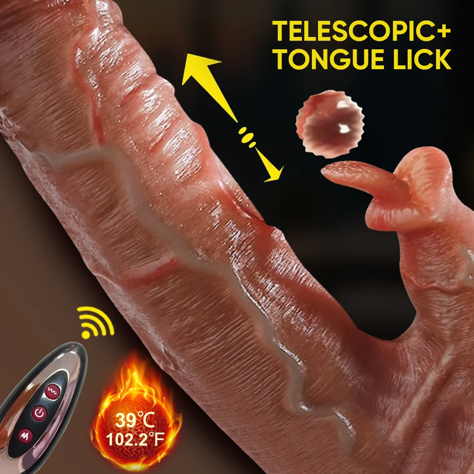 Realistické silikónové dildo Hrudajúce dildo pre klitorisovú análnu vagínu stimulácia pohlavia pohlavia hračky Teleskopický vibrátor pre ženy dospelý tovar