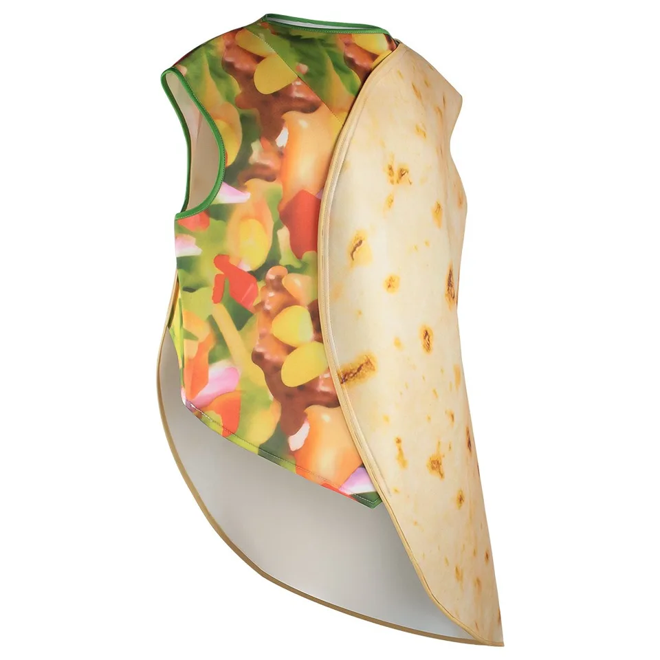 Realistické taco kostýmy Fluffy Pancake Cosplay pre Halloween Burrito Outfits Trik alebo ošetrenie Deluxe Set Funny Burrito Costume