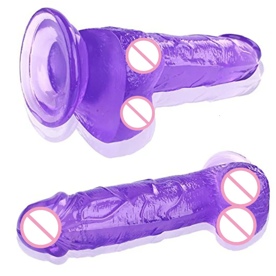 Realistický dildo fialový penis pre začiatočníkov so silným prísavkovým pohárom Sexu