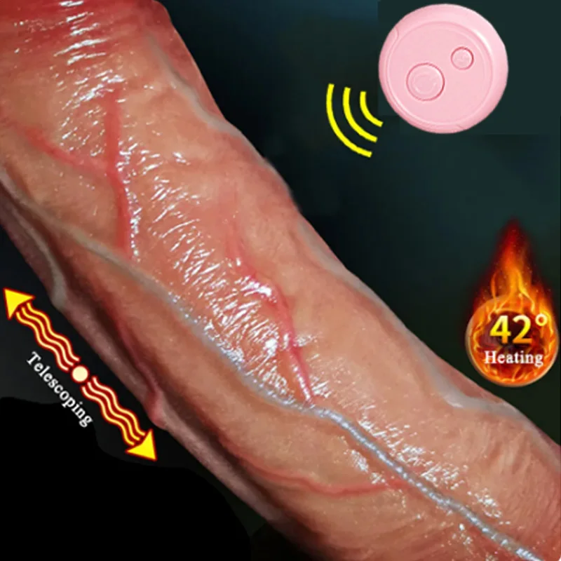 Realistický penis vibrátor diaľkové ovládanie dildo ženská masturbácia sexuálne hračky Teleskopické vibrátory vaginové análne vibrátor pre ženy