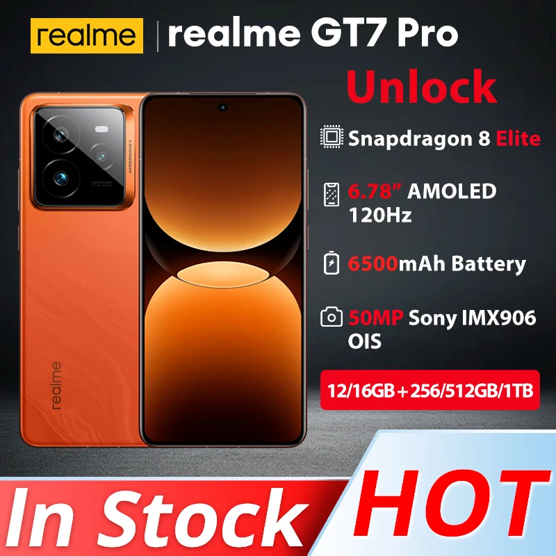 Realme GT7 PRO 5G smartfón 6500 mAh 120W superpooc Snapdragon 8 elite 6,78 palca AMOLED 50MP Sony IMX906