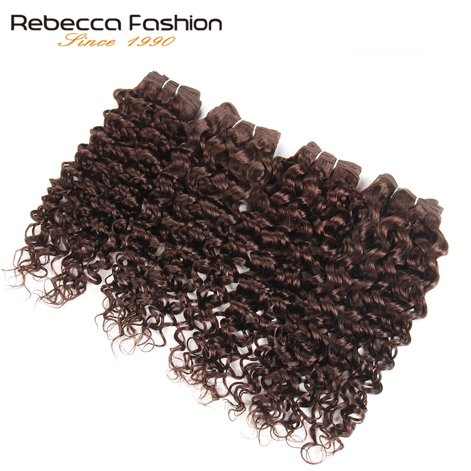 Rebecca Malaysian Jerry Curly Wave Vlasy 4 zväzky 190 g/ balenie Non Remy kučeravé ľudské vlasové zväzky 4 farby #1 #1B #2 #4