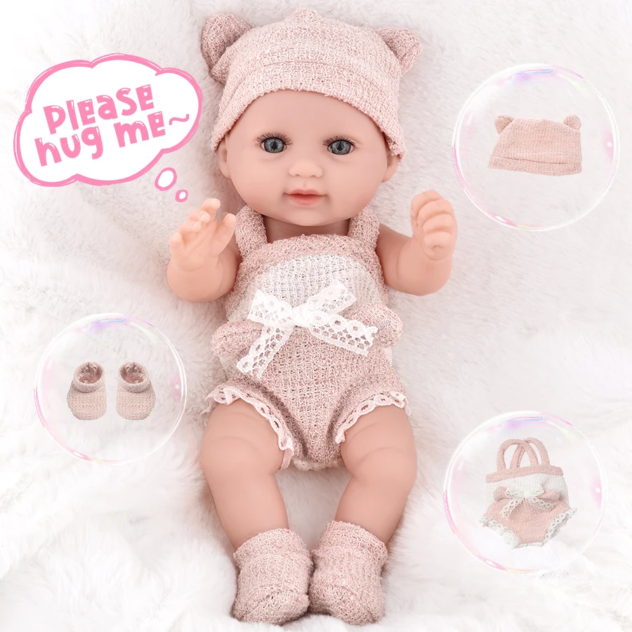Reborn Baby 11inch Doll batoľa batoľa Real Soft Touch Mini Soft and Feel Body Silikone Reborn Reborn Doll Doll Life Life, ako je novorodenecká hračka pre bábiky