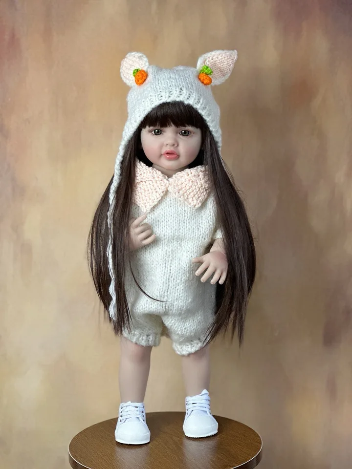 Reborn Baby Soft Silikone Celé telo 55 cm Plné vinylové telo nepremokavé Bebe Reborn Doll Life Realistic Girl Girl Darčekové hračky