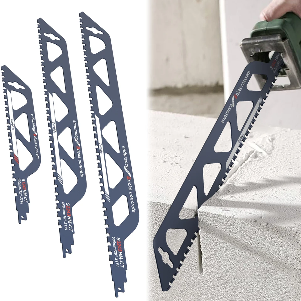 Recipročná píla Blade 10-20in karbidové píly Čepele recepty šabľový čepeľ pre Bubble Brick Hollor Brick Bette Cutter Nástroj