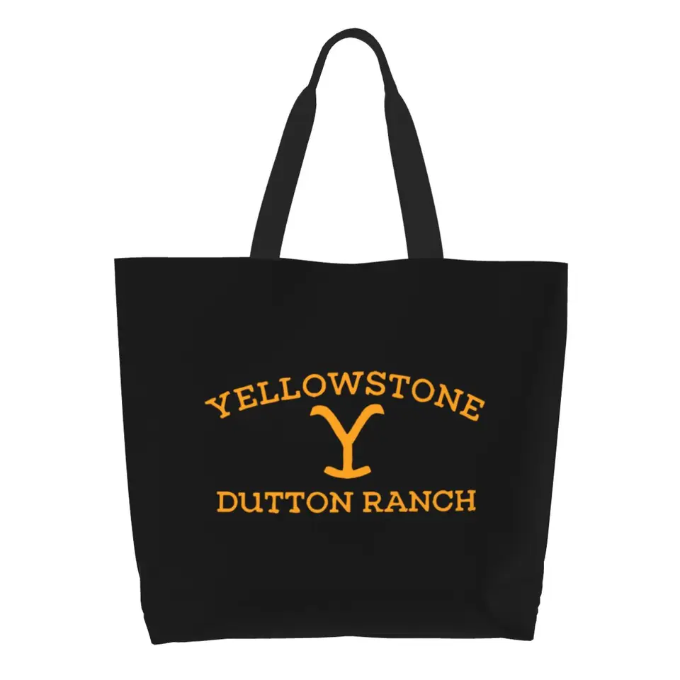 Recyklácia Yellowstone Dutton Ranch Nákupná taška Dámske ramenné plátno tote taška na umývateľné obchodné tašky