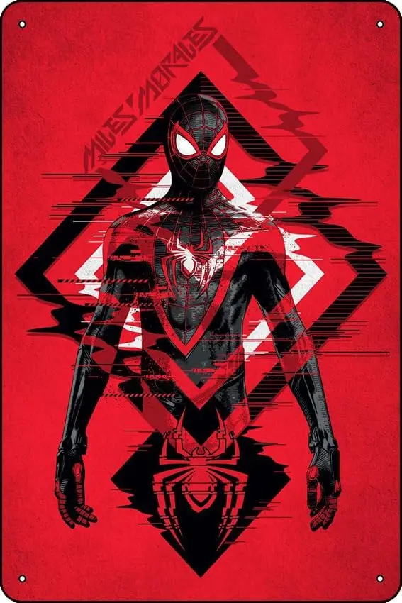 Red Miles Morales Game plagát Metal Tin Sign