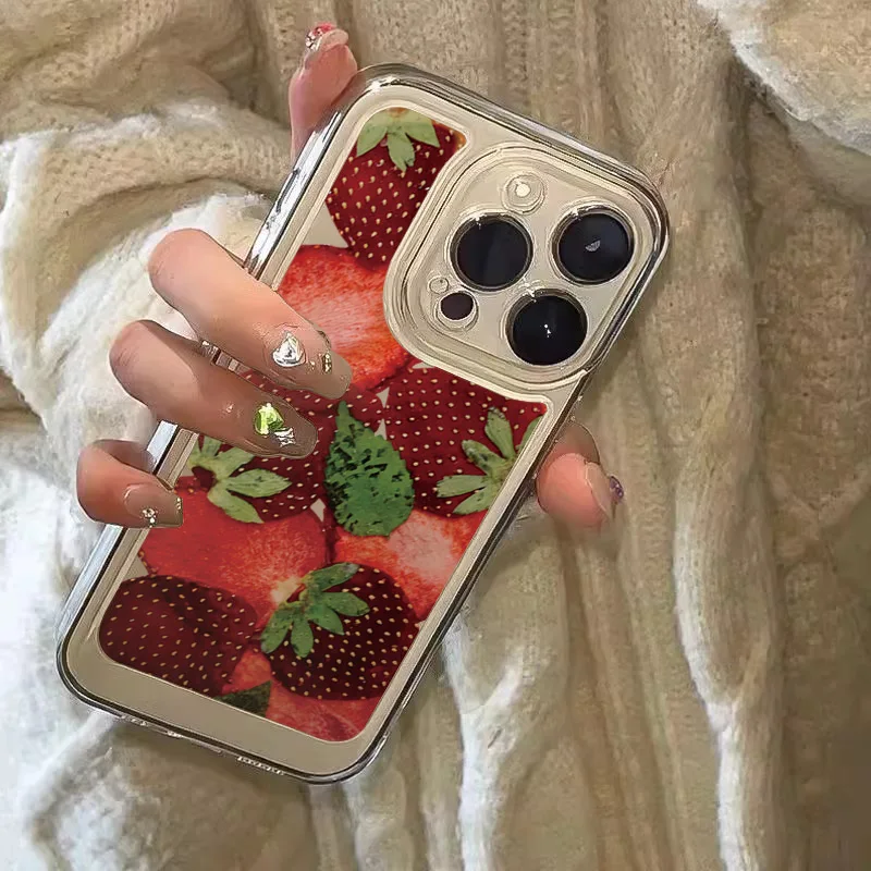 Redmi Poznámka 14 13 11 12 Pro Plus 5G Kórejský štýl Strawberry Pase pre Xiaomi Redmi Note 11S 12S 10S 12C 13C 14C 4G Cover