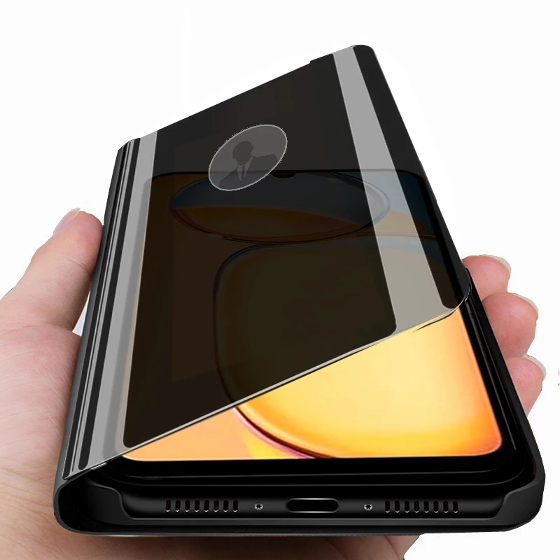 Redmi13C Case Smart Mirror Flip Cover pre Xiaomi Redmi 13C 13 C C13 Redmy 13C 4G 6,74 palca Magnetické čisté pohľady Fundas Shell Fundas