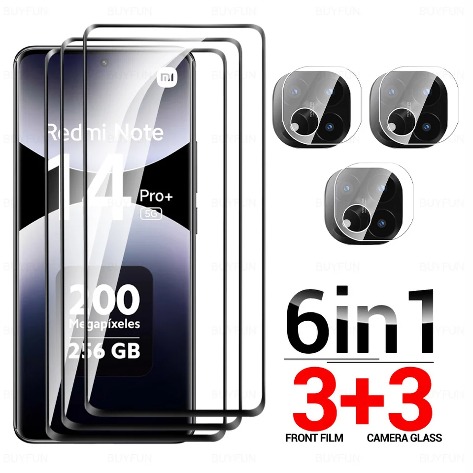 Redmy Poznámka 14 Pro+ zakrivené sklo 6to1 Temperované sklo pre Xiaomi Redmi Note 14 Pro Plus 5G 9D Film Ochranca obrazovky