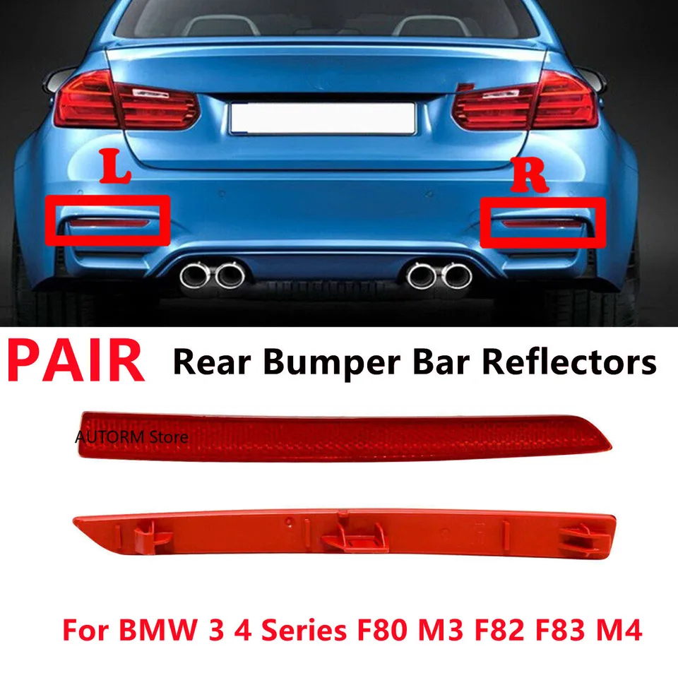 Reflektory zadného nárazníka Svetlo pre BMW 3 /4 Series M3 M4 F80 F82 F83 2012-2019 Zadný nárazník reflexný pás 63147848583