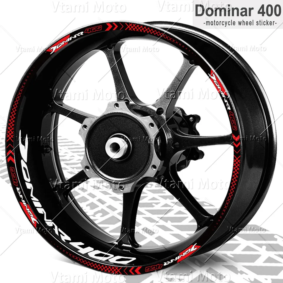 Reflexné motocykle s nálepkou na nálepky na okrajové nálepky na okraji okraja 17 palcov pre Bajaj Dominar 400 Dominar400