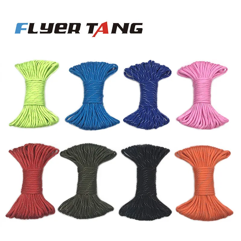 Reflexný parašuľa 4 mm paracord 7 stojany stojace paracord vonkajšie kempingové lano padácka šnúr