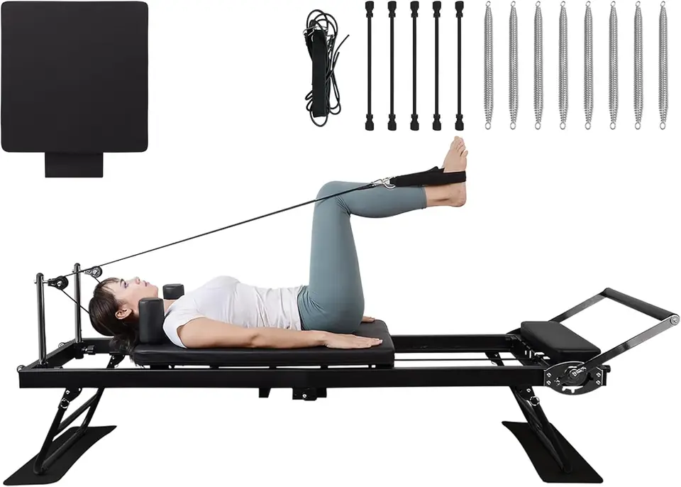 Reformátor, Skladateľný stroj Reformátor Pilates s doplnkovým párom sada šnúrky, stroj pilates pre fómu
