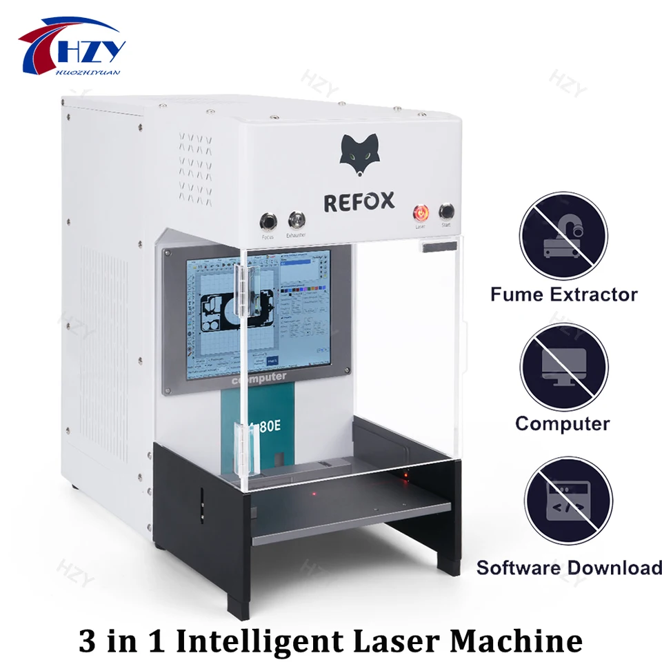 Refox LM-80B 6W LM-80E 20W Intelligent laserový znak vstavaný výparný extraktor výpočtu pre iPhone 8-14 PM Odstránenie zadného skla