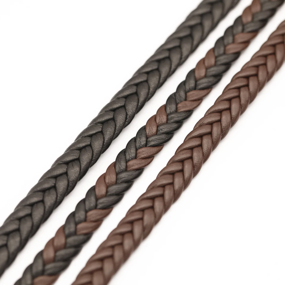 Regelin 2metre 8 mm ploché spletené kožené nálezy PU kožené náramky PU kožená šnúrka lano lano DIY Náramok náhrdelníka Náramok