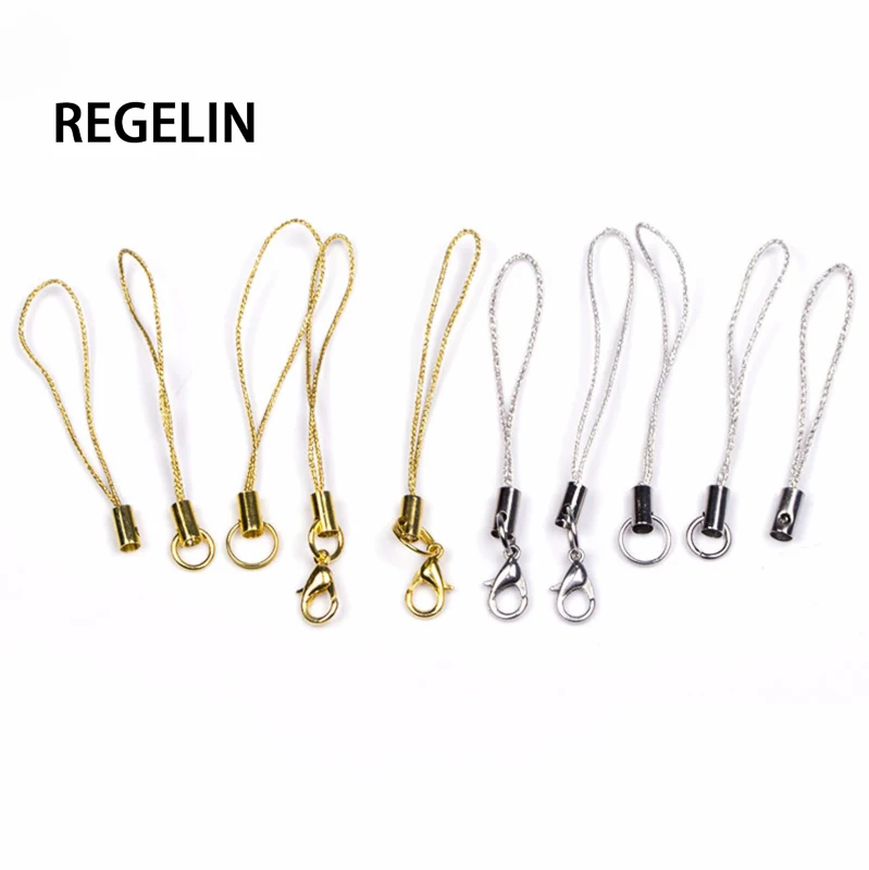 Regelin 50ks šnúry šnúry lano kľúče kúzla kúzla mobilného puzdra lariat Lanyard Lobster spona mobilný telefón Nájdenie konektora DIY