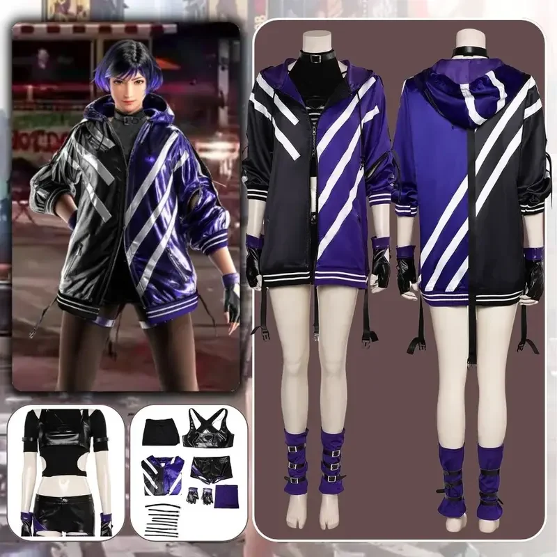 Reina Tekken 8 Cosplay Fantasia Kostým maskovanie dospelých žien topy Topy Tops Roleplay outfit Halloween Carnival Party oblečenie
