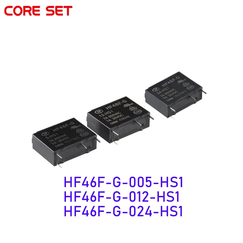RELE HF46F-G-005-HS1 HF46F-G-012-HS1 HF46F-G-024-HS1 4 stopy Skupina Normálne otvorená 7A250VAC