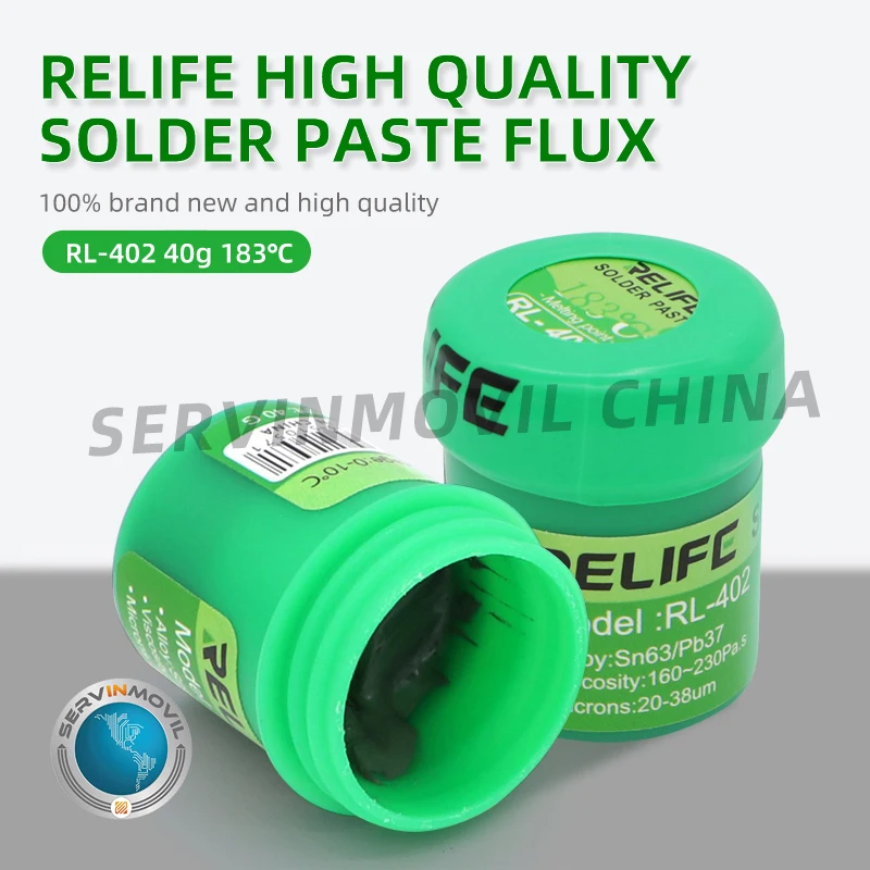 Relife bez čistiarne spájkovacia pasta Flux RL-402 40G 183 stupňov spájkovacia pasta pre iPhone opravy mobilného telefónu BGA Reballing Spájkovanie