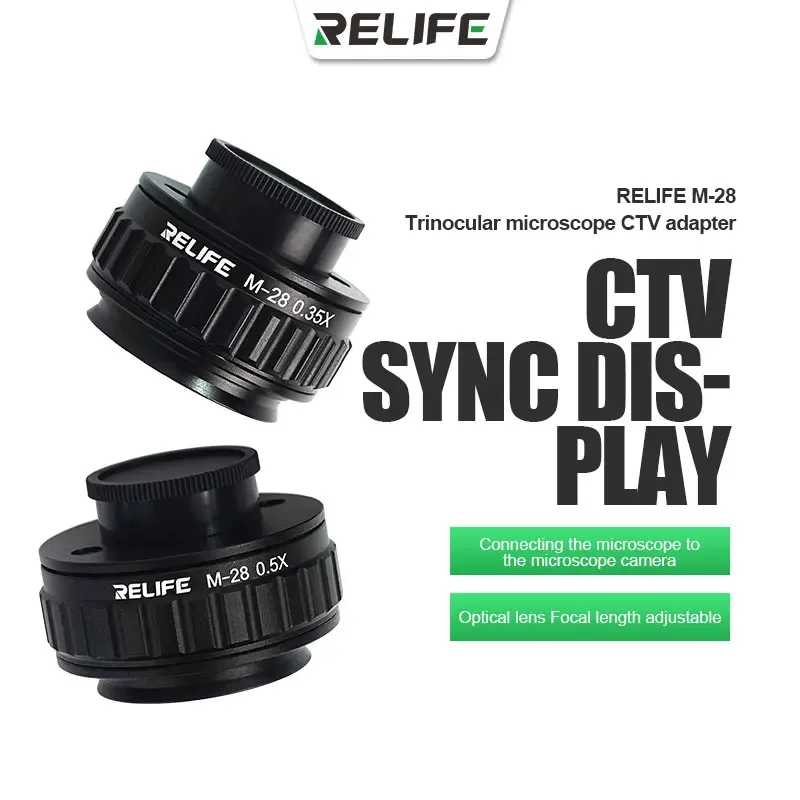 Relife M-28 0,35x / 0,5x Mikroskop CTV adaptér na pripojenie trinokulárneho stereo mikroskopu k mikroskopovej kamere