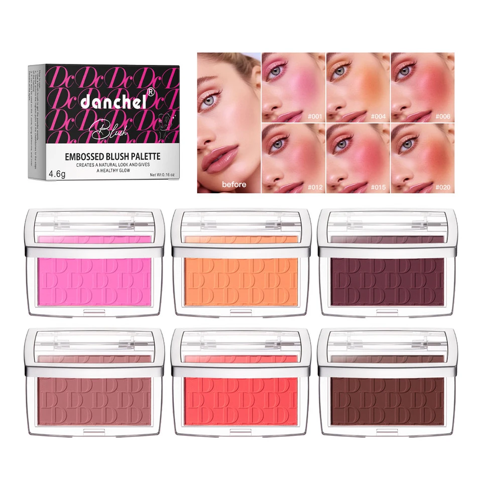 Reliéf s červenou paletou matný prášok na červenanie zamatových očných tieňov multifunkčný tvár make -up palety ženská kozmetika líce rouged