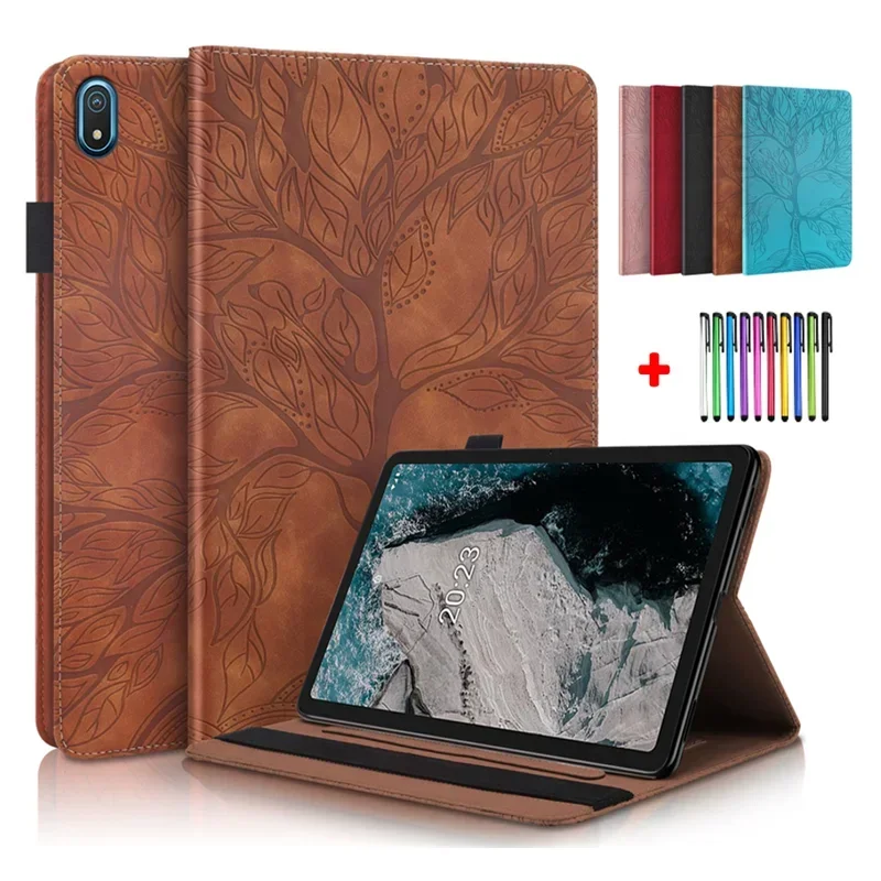 Reliéfová peňaženka Tablet Coque pre Nokia T20 puzdro 2021 puzdro 10,4 palca ETUI pre Nokia T 20 sloty kariet Soft TPU Coque + darček