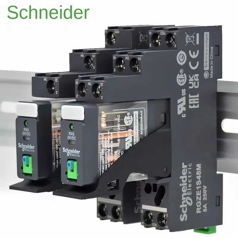 Relé rozhrania Schneider RELE RXG22BD RELE RXG23BD RXG12BD s testovacím tlačidlom RXG24VDC RElé 8-noha základne