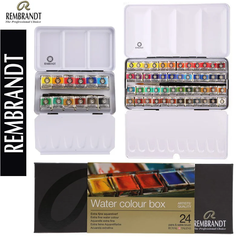 Rembrandt Artist Solid Watercolor Paint Set Set 48/36/24/12