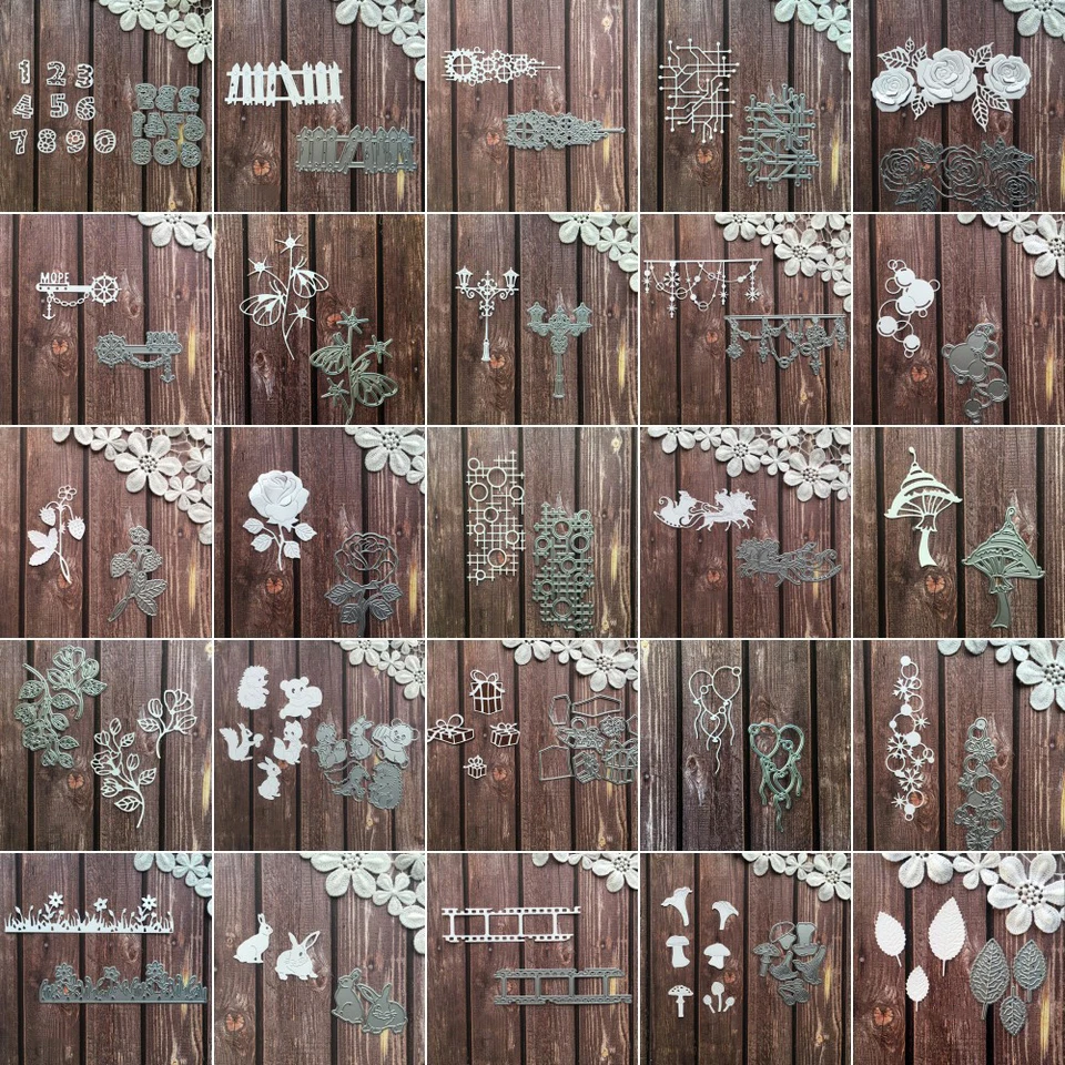 Remeselné kovové rezanie matričiek Cut Die Fold Nové rôzne série Scrapbook Paper Craft nno plesní čepeľ Punch Stencils Dies Dies