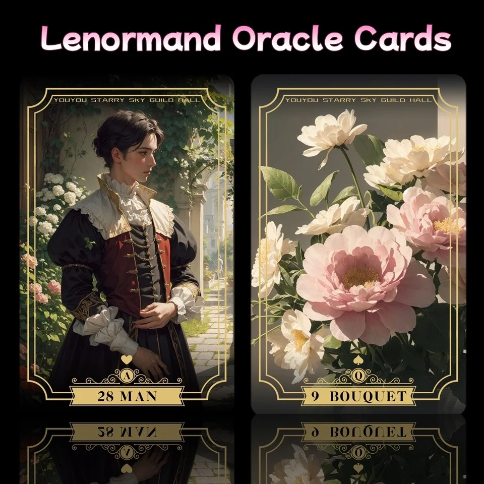 Renomovaný paluba Oracle JK Manor Lenormand Cards 42ks Psychológia začiatočník Magic Divination Party Astrológia Moderná čarodejnícka dosková hra