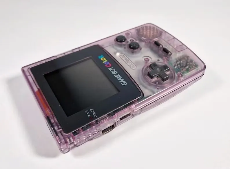 Renovovaná GBC originálna farba Gameoy Color Runcheld Transparent Purple New Screen Game Console