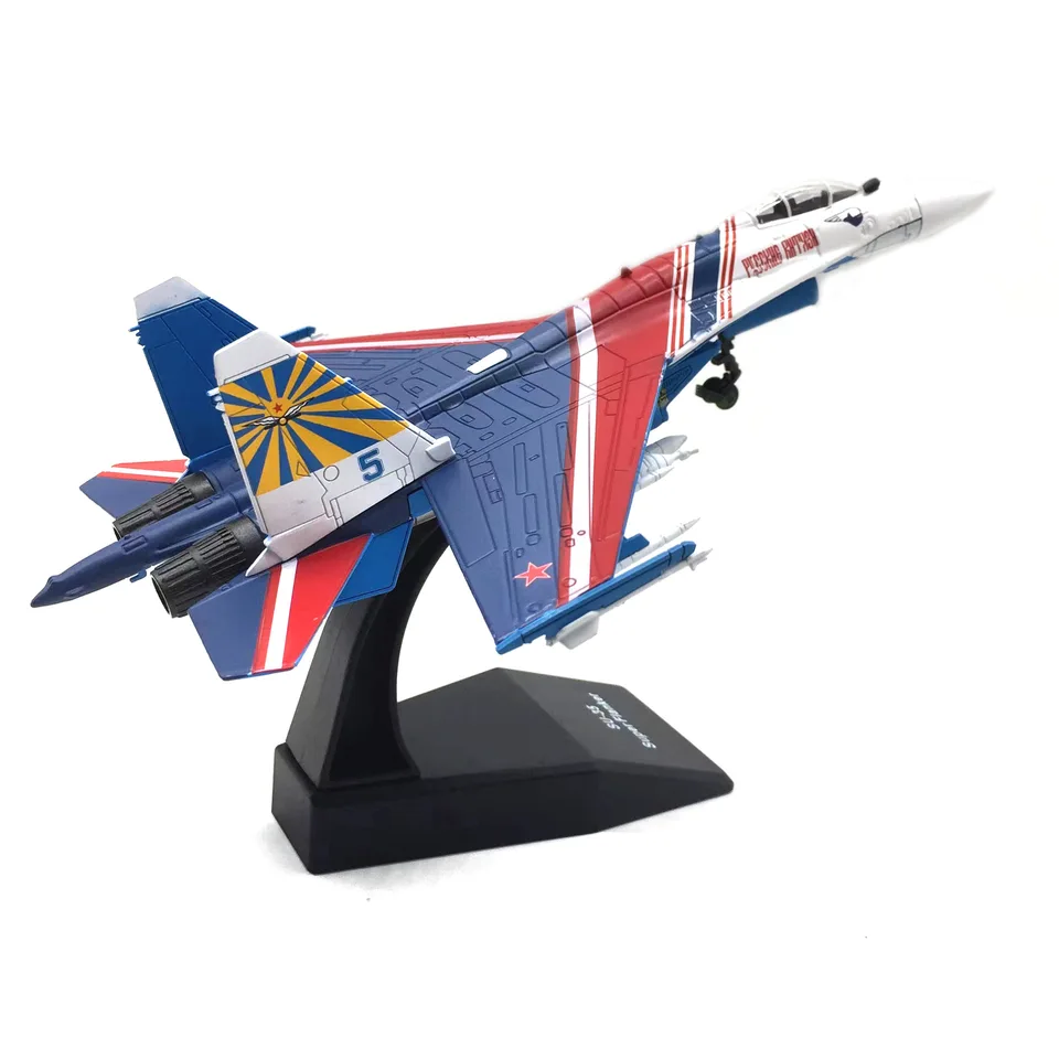 Replika lietadla Model 1/100 kovová zliatina v mierke Ruská SU-35 Fighter Simulation Model Model Miniatúrne lietadlo Model Collectible