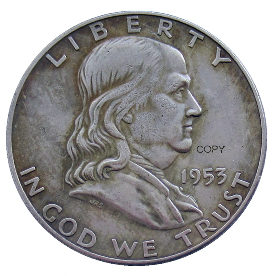 Reprodukcia USA Half Dollar 5ks s Mint Franklin Silver Plated Pamätné mince