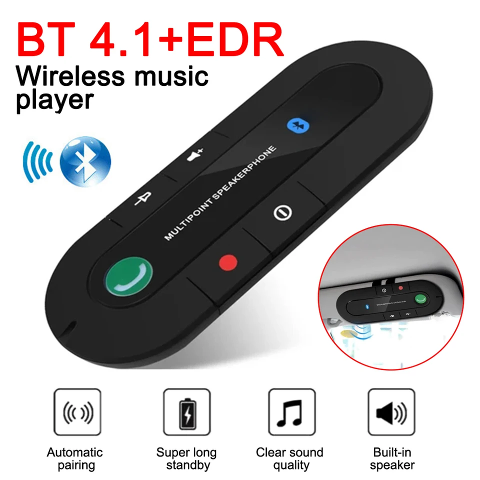 Reproduktorový telefón 4.1+EDR Wireless Bluetooth-kompatibilné ruky Free Car Kit Reproduktor mp3 hudobný prehrávač