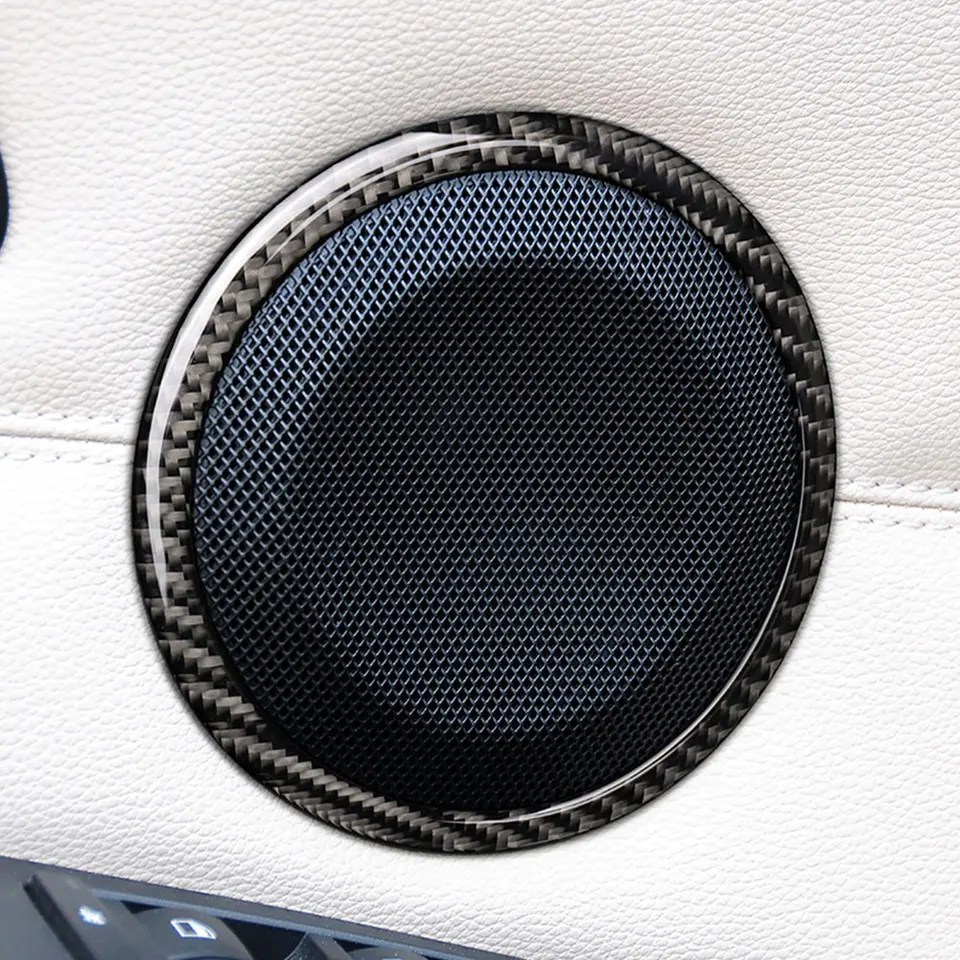 Reproduktory pre dvere automobilov Ráme z uhlíkových vlákien Čierne nálepky automobilu pre interiérové ​​príslušenstvo pre BMW 3 Series E90 E92 E93 E87 2005 - 2012