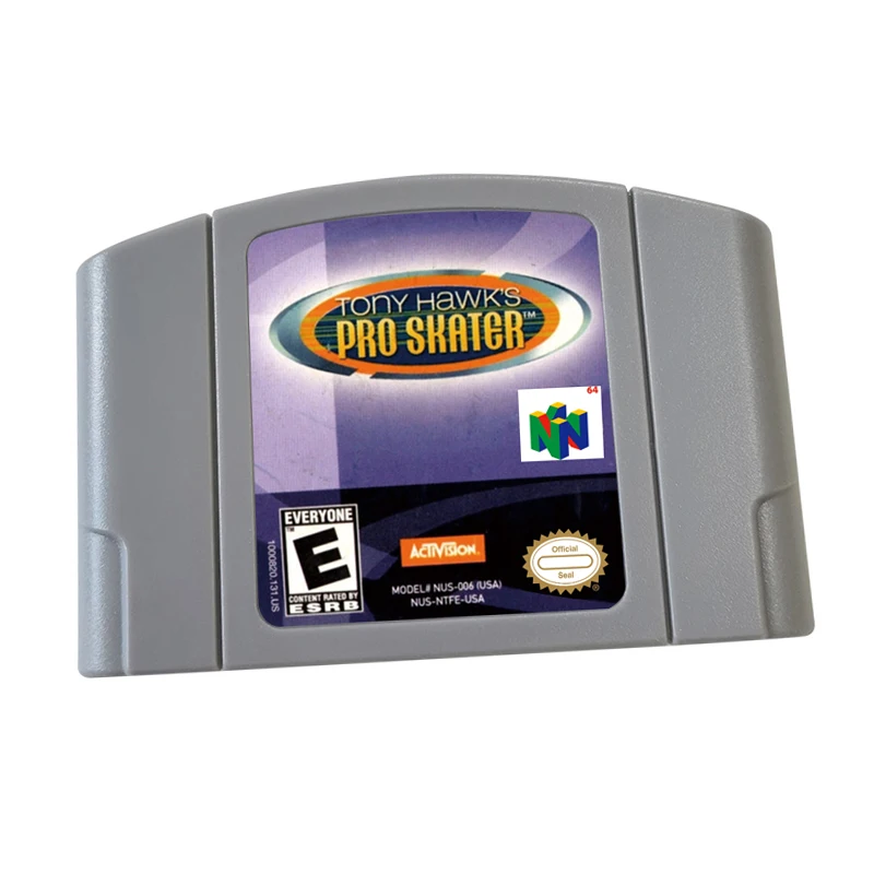 Reprodukčná hra Game Card Cartridge Tony Hawk Pro Skater N64 pre Nlnten D0 Retro Console v USA Verzia